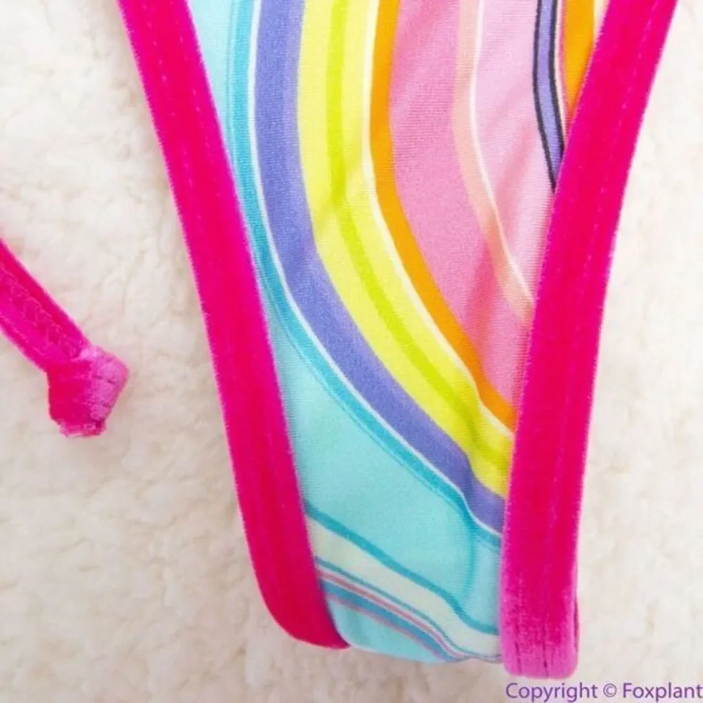 NEW Frankie’s Bikini’s rainbow swirl hazel bikini‎ bottom, L